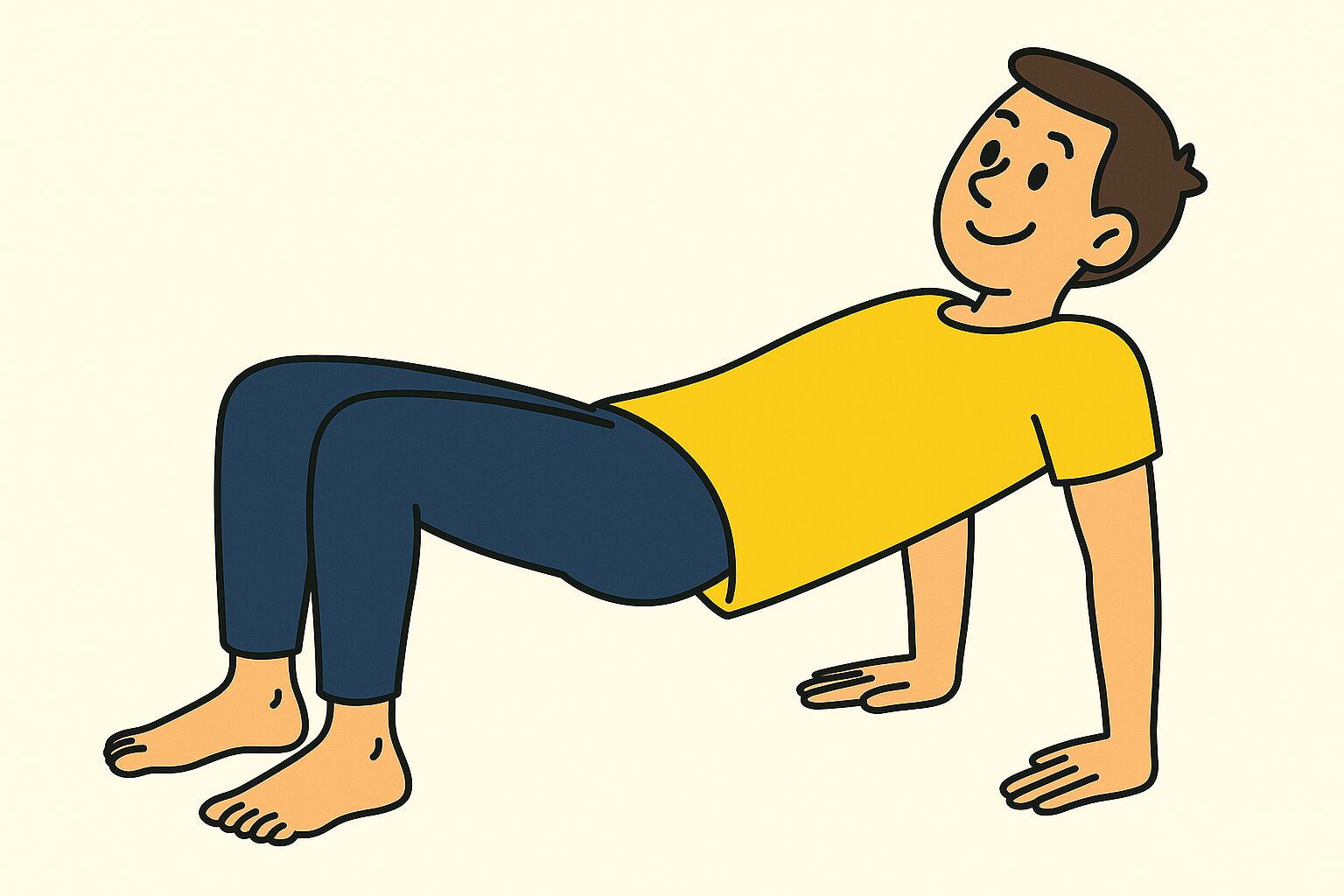 テーブルトップをする男性イラスト