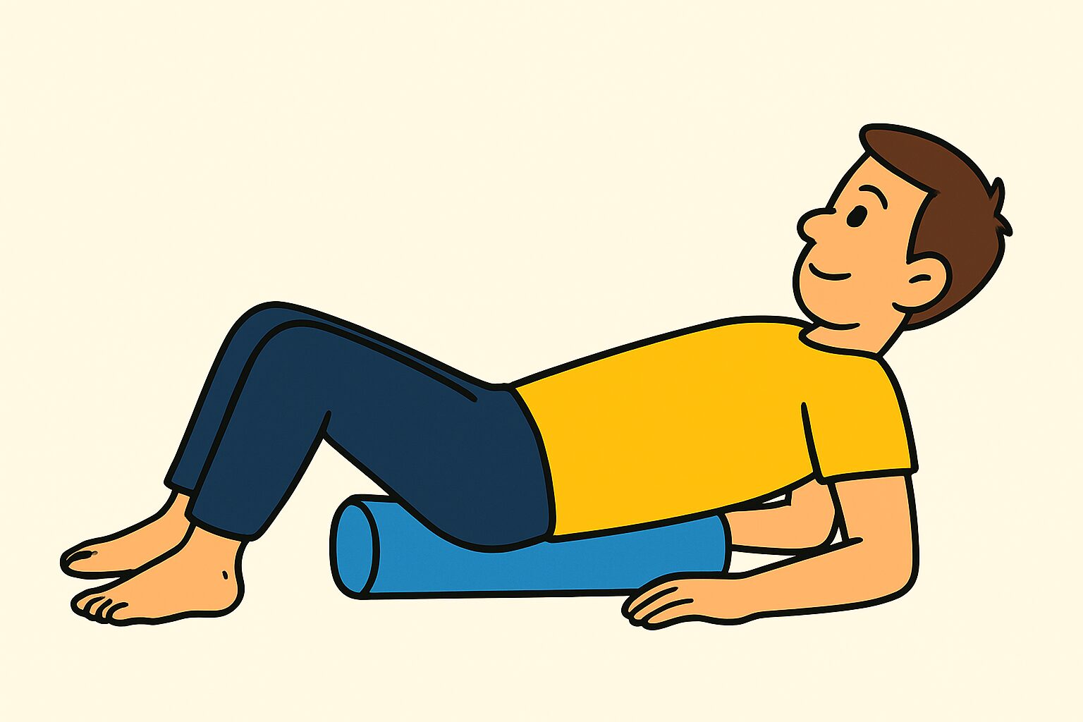 床磨きエクササイズをする男性イラスト