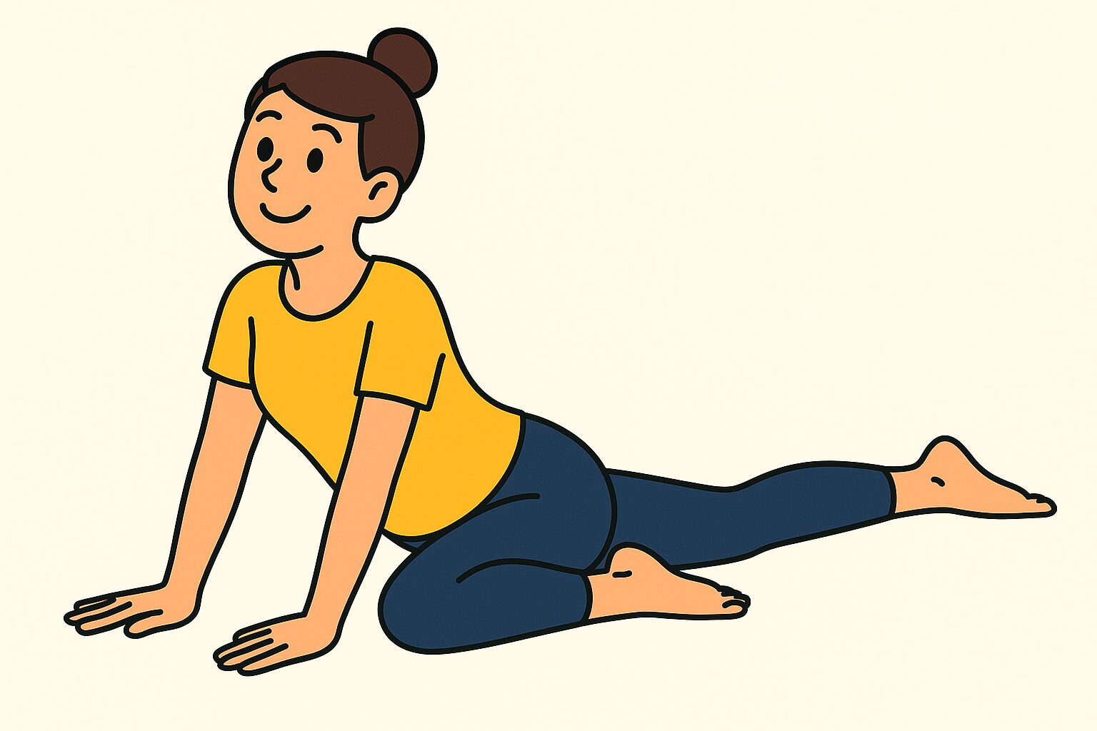 スリーピングスワンをする女性イラスト