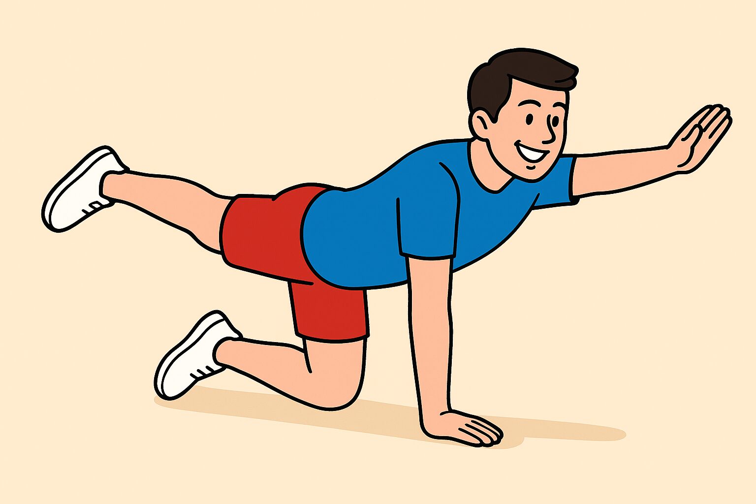 トラのポーズをする男性イラスト