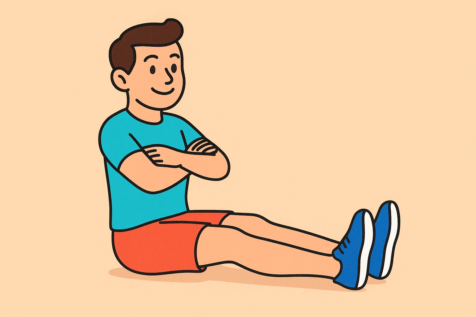 おしり歩きをする男性イラスト