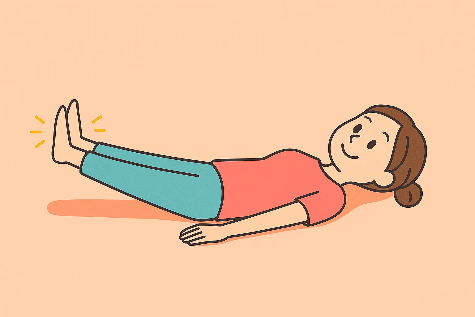 親指トントン体操をする女性イラスト