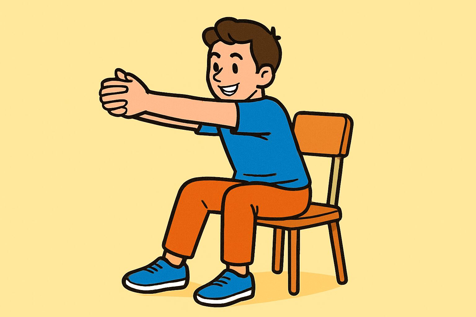 肩や腕を伸ばすストレッチ