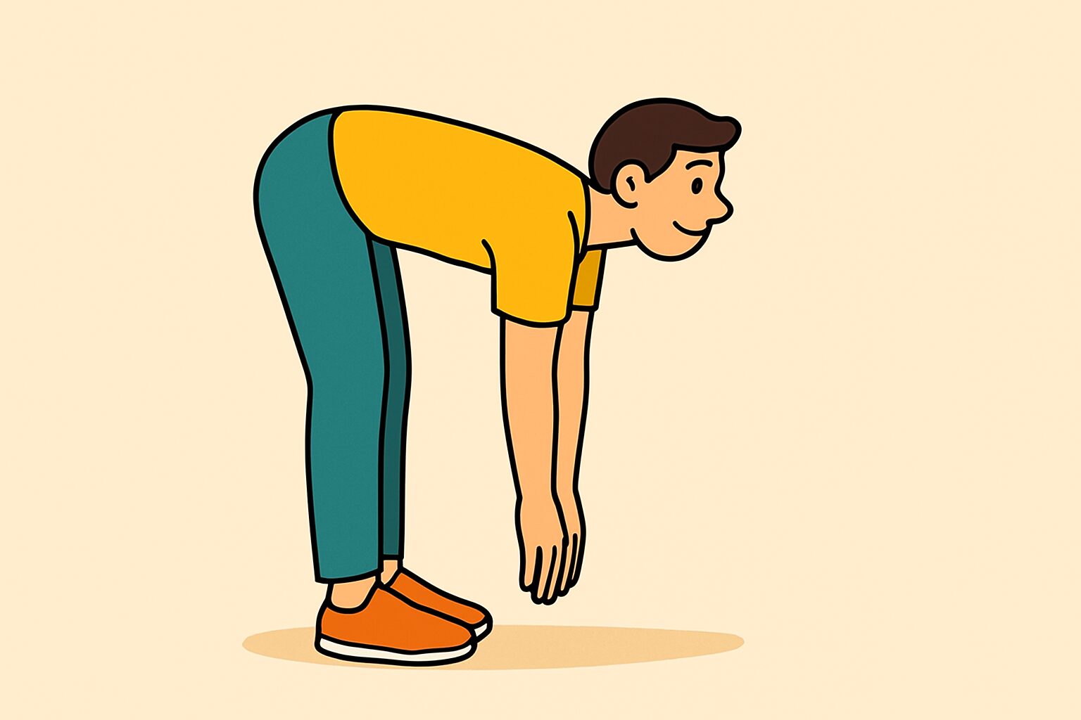 立ち姿勢で行うハムストリングスのストレッチ