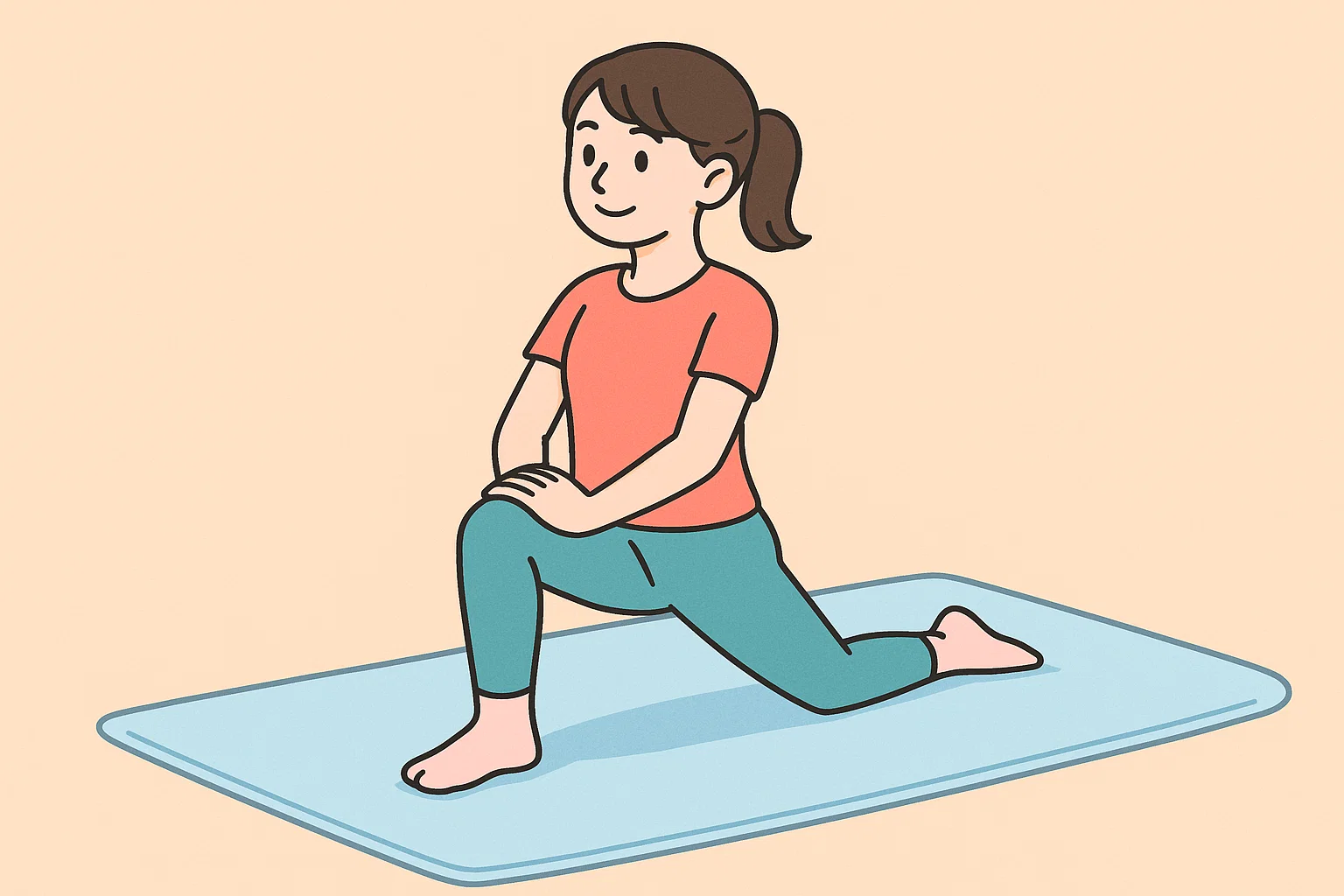 おしりの深部にアプローチするストレッチ法のイラスト