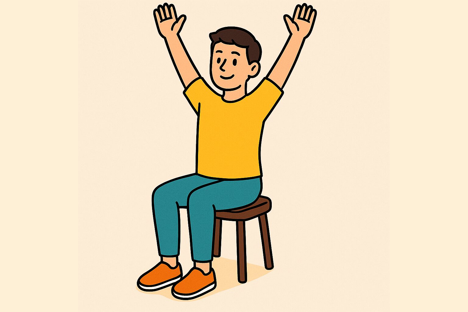 僧帽筋まわりのストレッチをしているイラスト