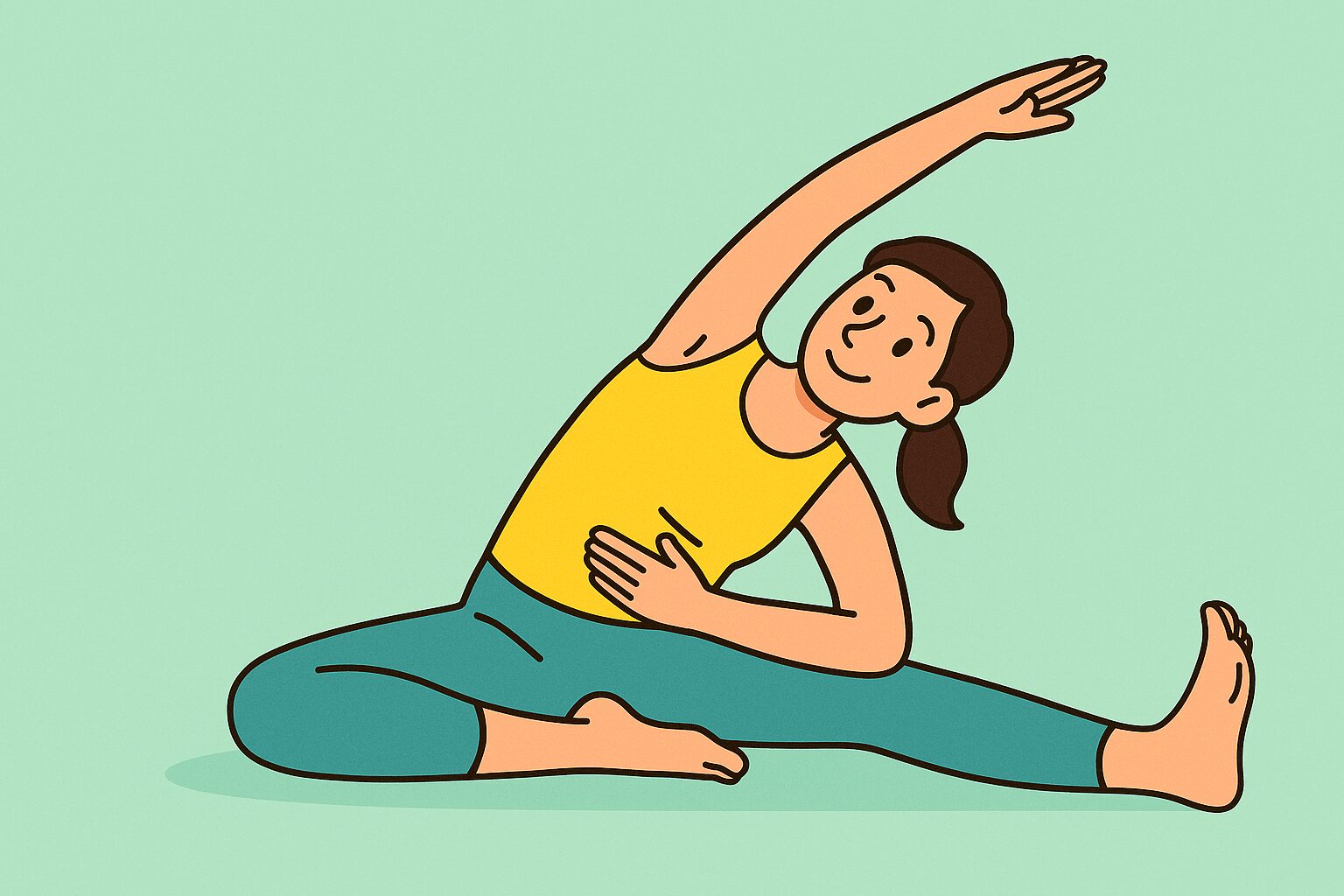 背筋と脇腹のストレッチ