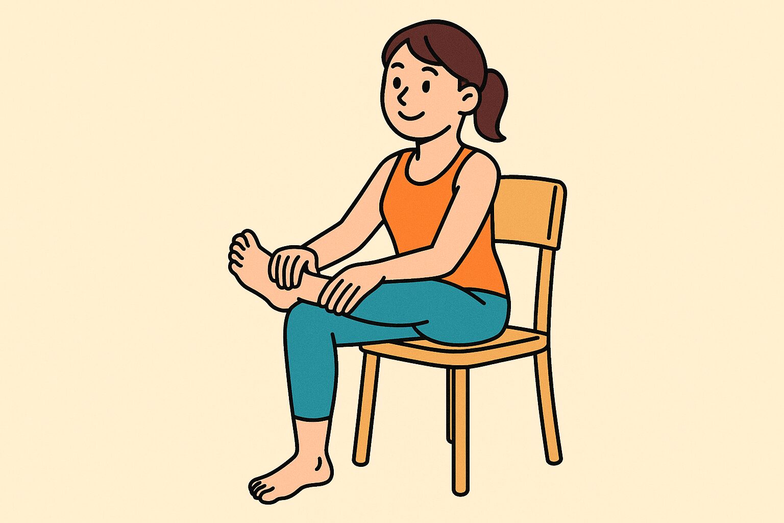 足首を回すストレッチ