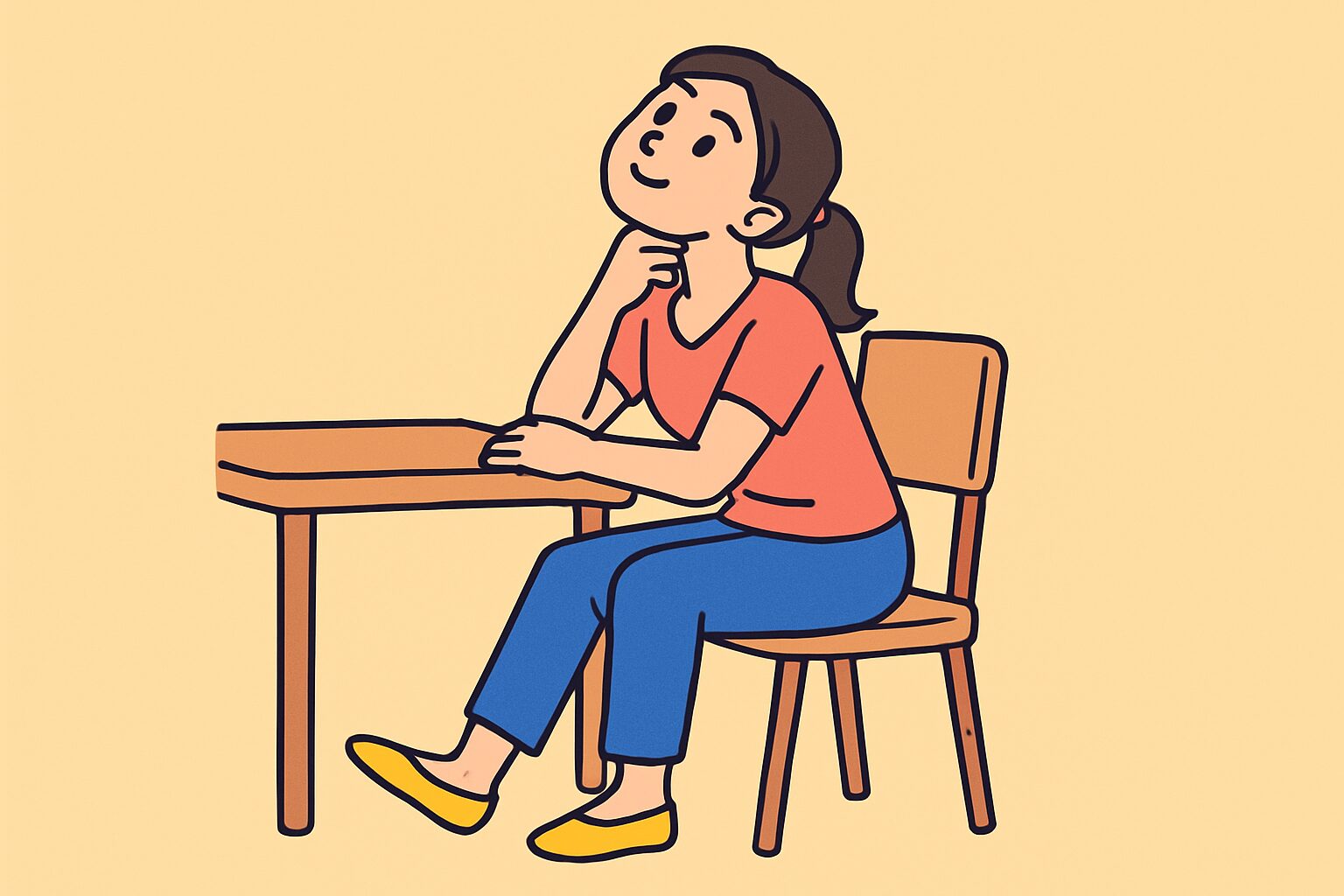 首の前を伸ばすストレッチをしているイラスト