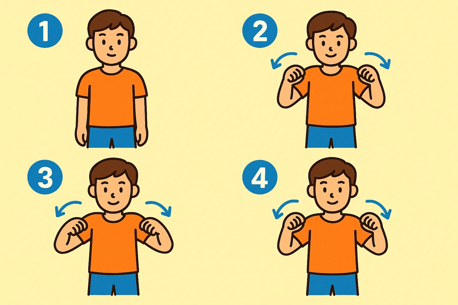 肩回し体操説明イラスト
