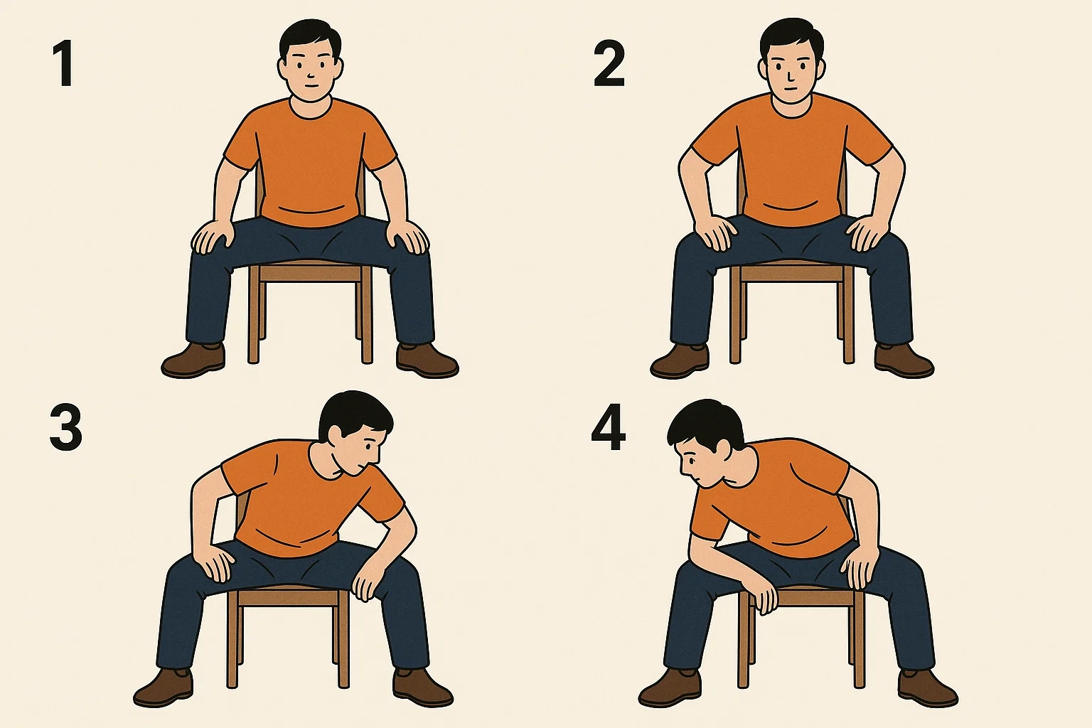 座位四股のストレッチ