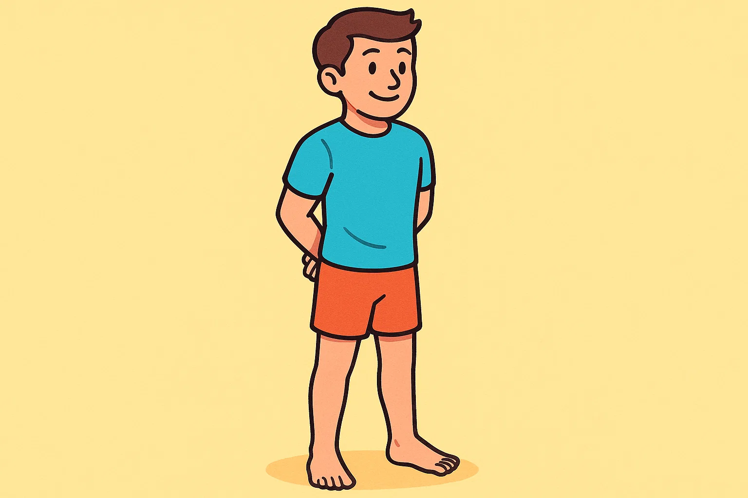 肩甲骨のストレッチをしているイラスト