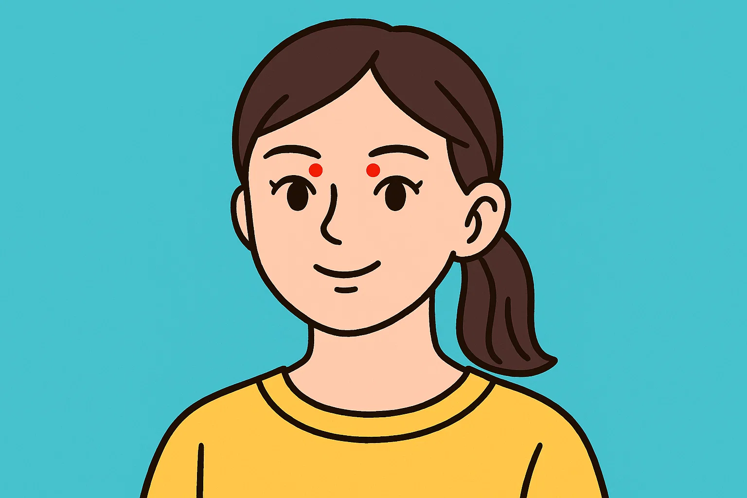 片頭痛のツボのイラスト4:攅竹(さんちく)