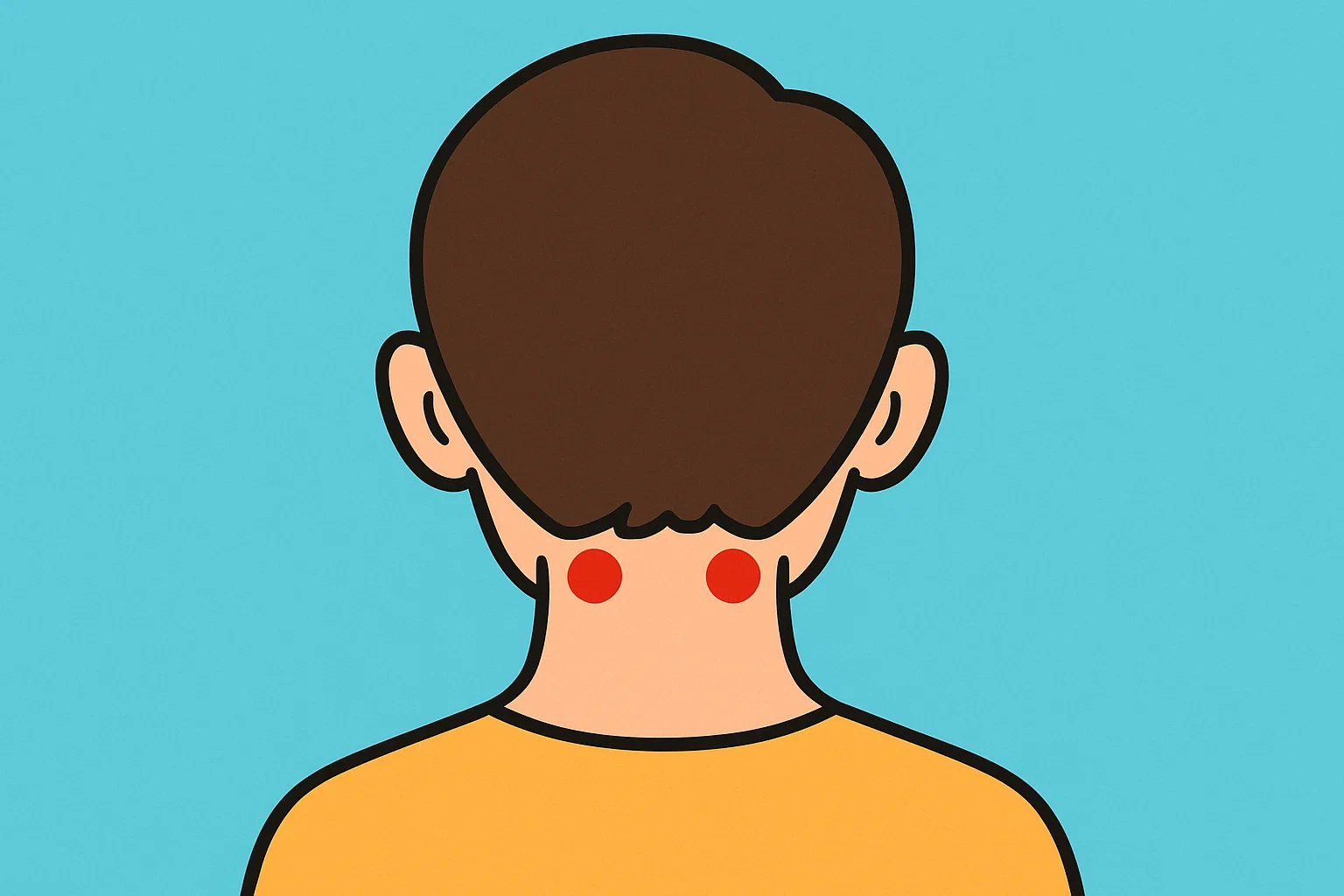 片頭痛のツボのイラスト3:天柱(てんちゅう)