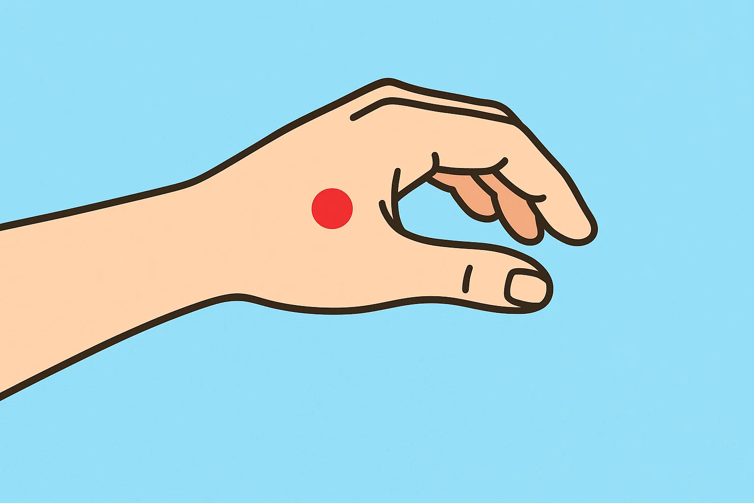 片頭痛のツボのイラスト6:合谷(ごうこく)