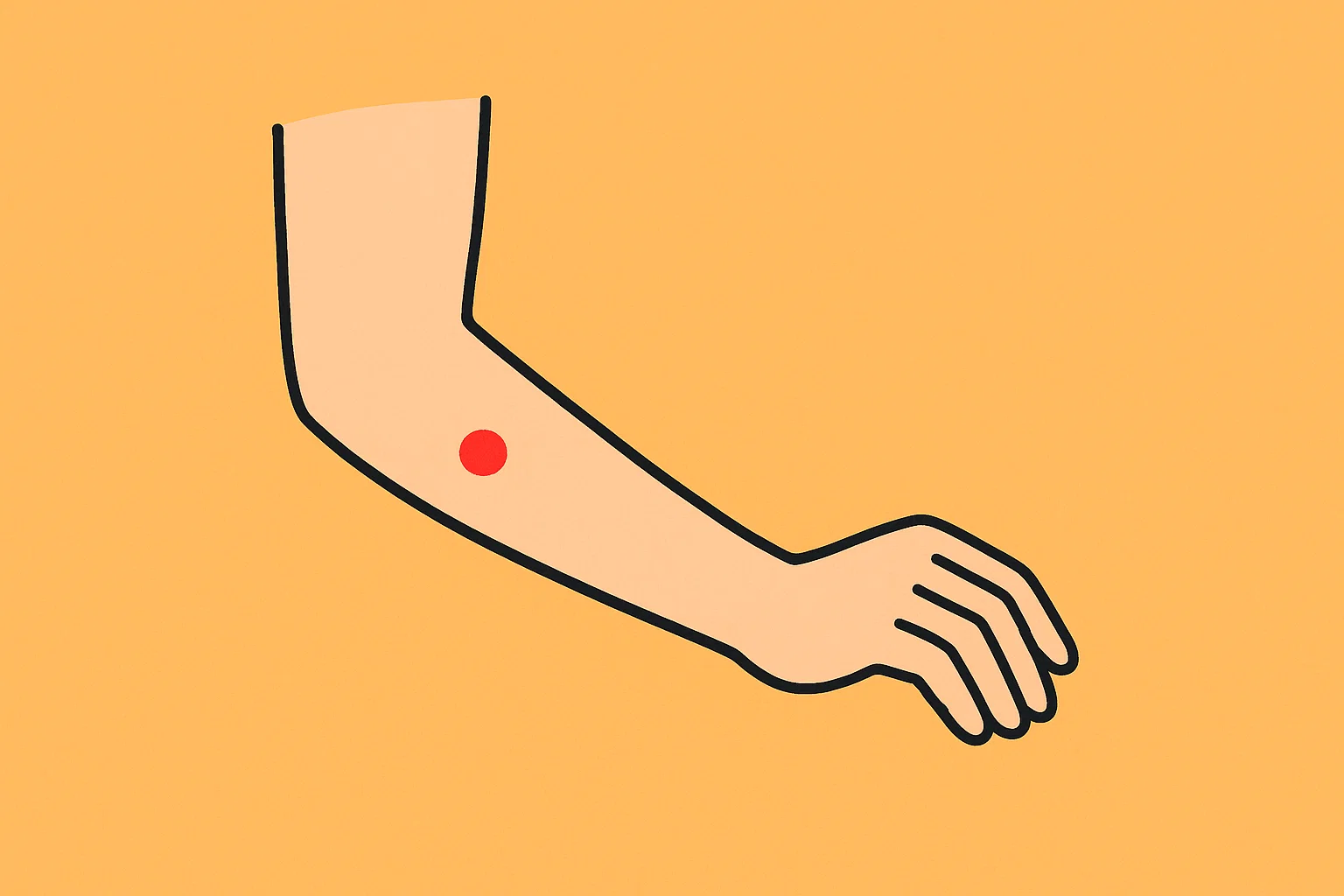 片頭痛のツボのイラスト7:手三里(てさんり)