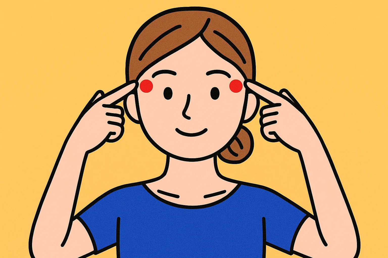 片頭痛のツボのイラスト5:太陽(たいよう)