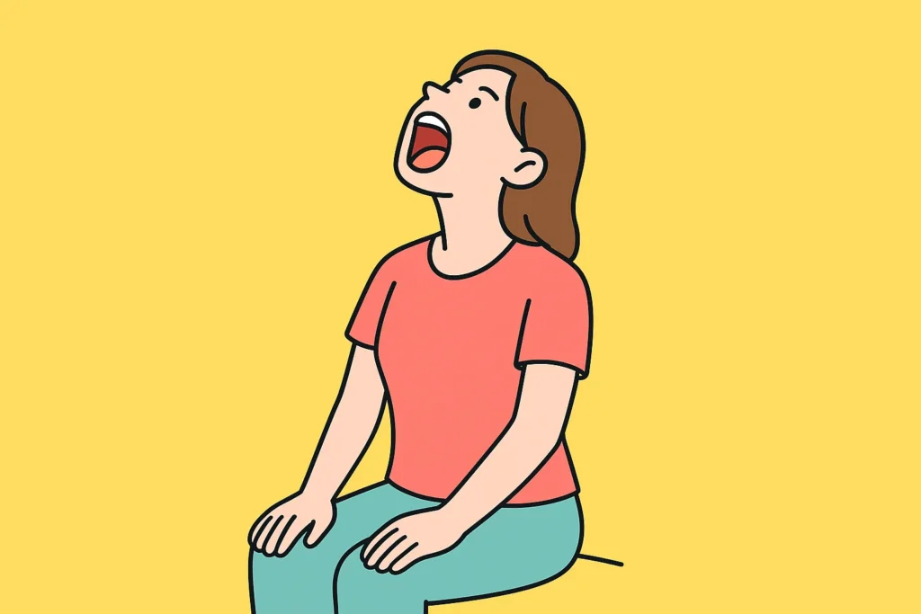 口のストレッチのイラスト