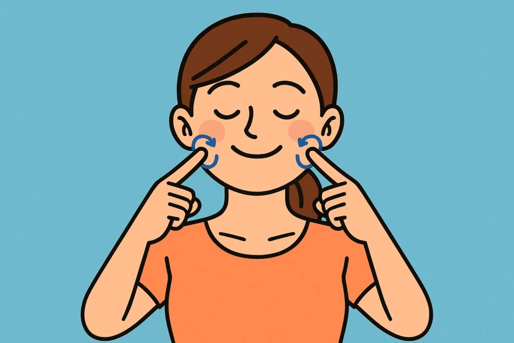 咬筋マッサージの説明イラスト