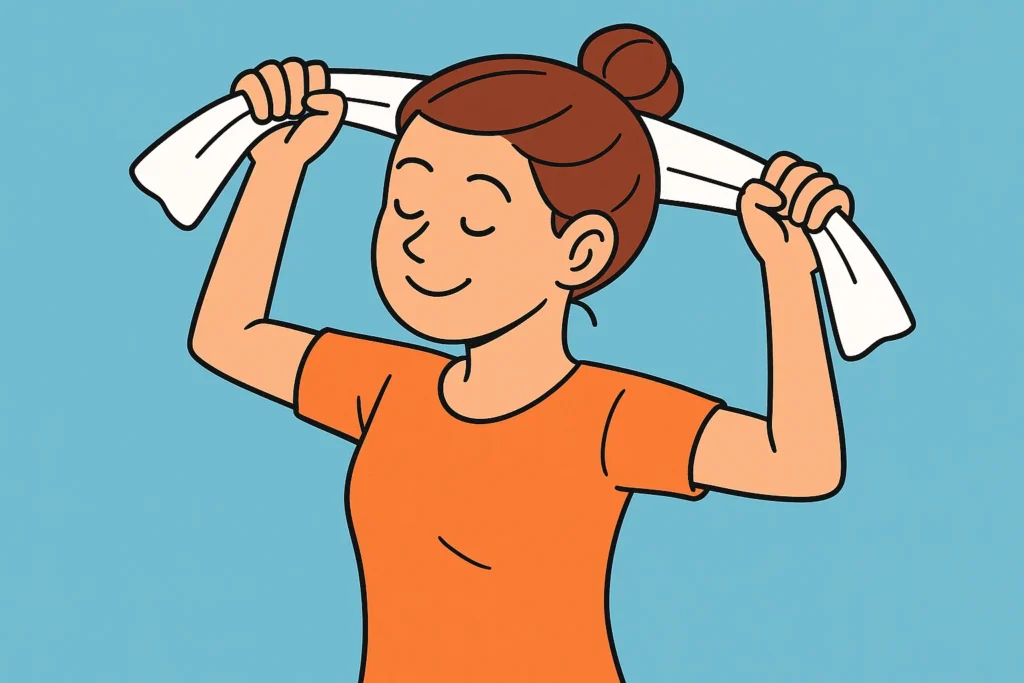 首と頭の付け根をほぐすストレッチ