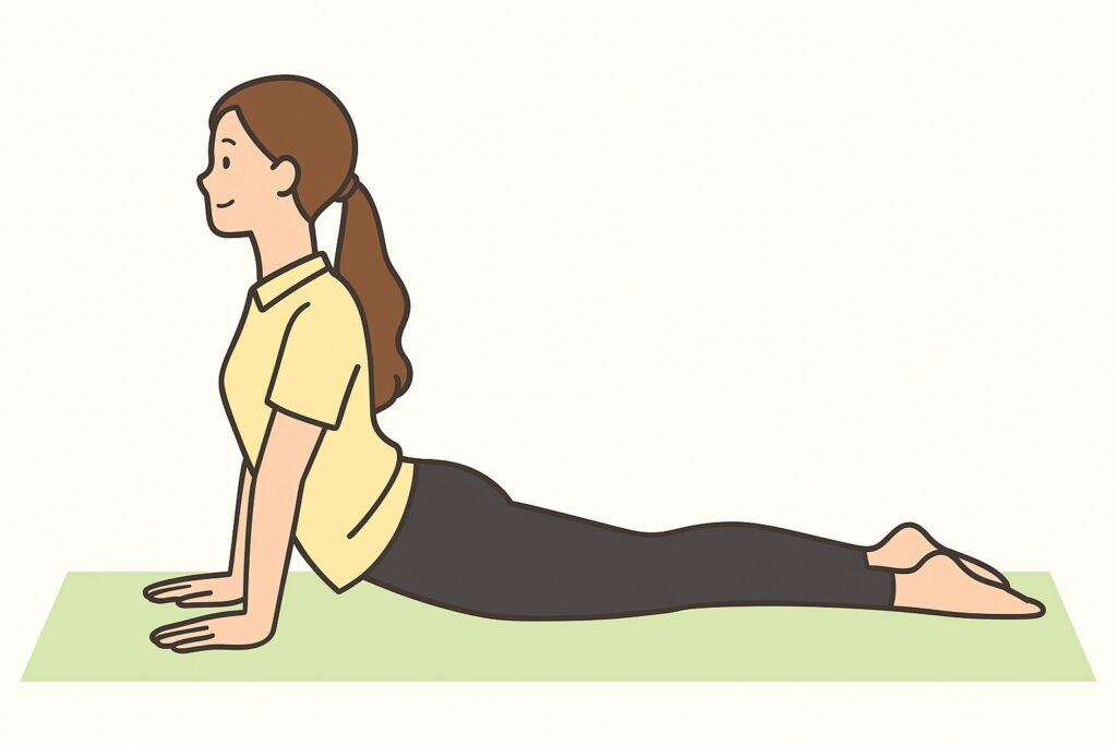 オットセイのポーズをする女性イラスト