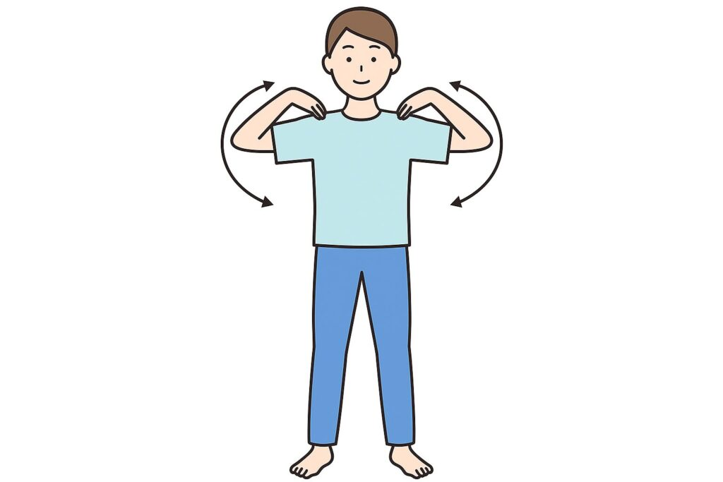 2.肩を回すストレッチ