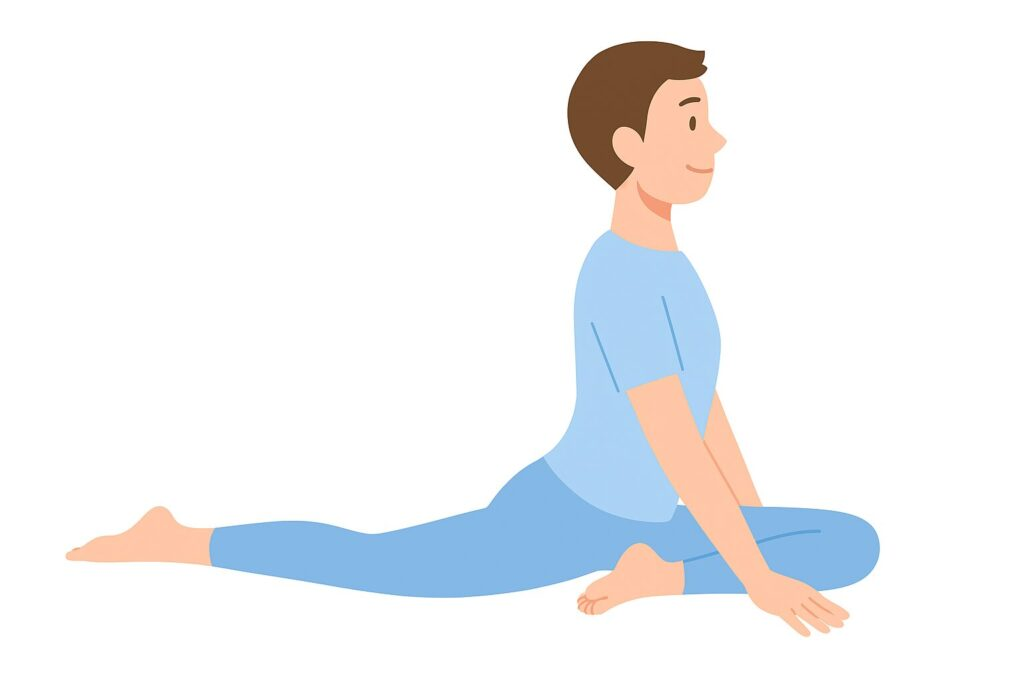 坐骨神経への圧迫を軽減するストレッチ法のイラスト