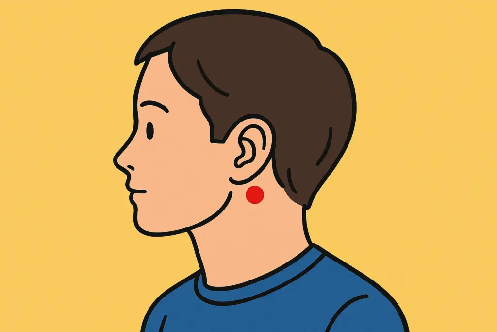 安眠(あんみん):耳の後ろにあるツボの位置